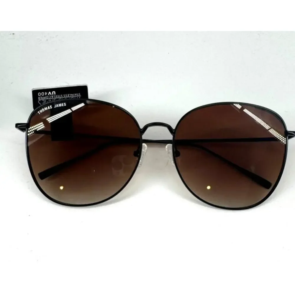 Thomas James LA Joy Sunglasses In Diella Brown lens with Black frame